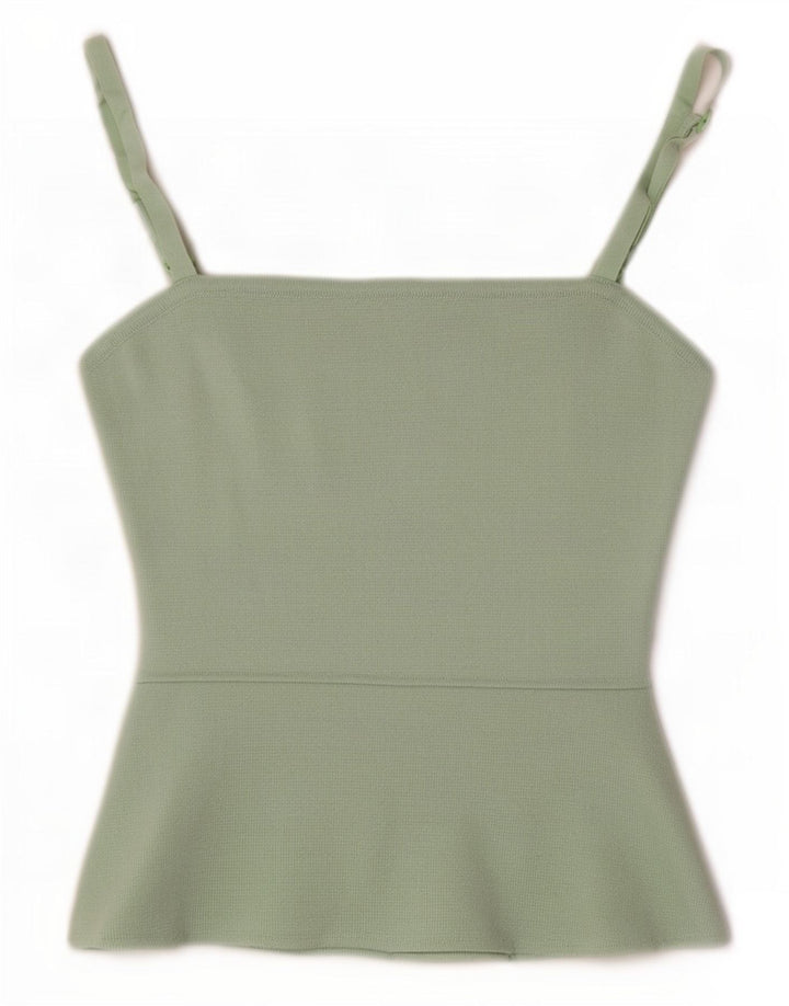 Zara Womens Crop Cami Top UK 4 XS Green