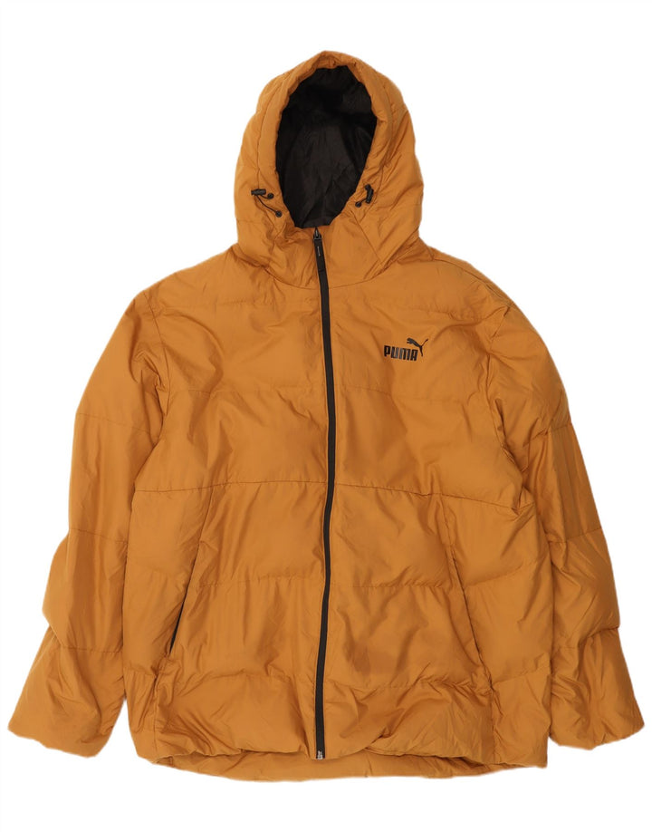 Puma Mens Hooded Padded Jacket UK 42 XL Beige Polyester