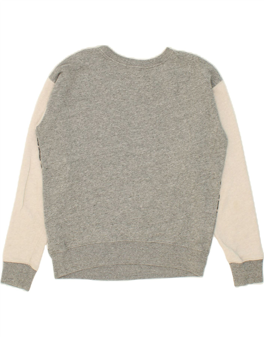 J. CREW Womens Oversized Sweatshirt Jumper UK 10 Small Grey Floral Cotton Vintage J. Crew and Second-Hand J. Crew from Messina Hembry 