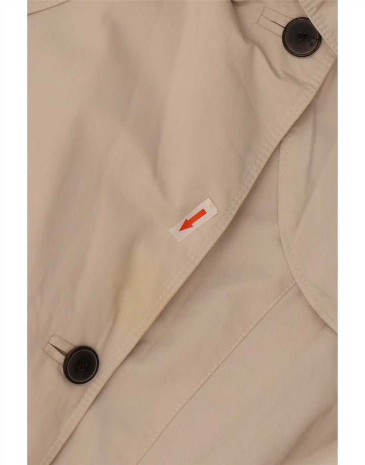 Zara Womens Trench Coat UK 12 Medium White Cotton