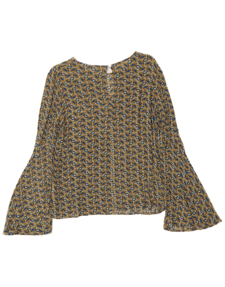 BENETTON Womens Abstract Pattern Blouse Top UK 14 Medium Multicoloured