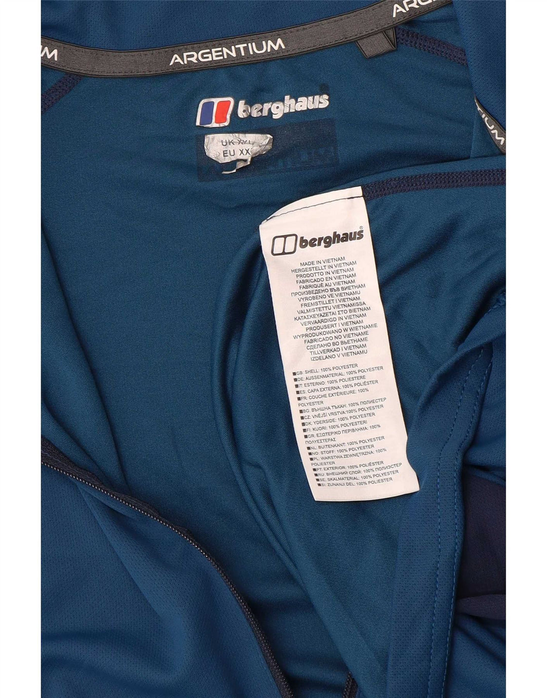 Berghaus Mens Zip Neck Pullover Tracksuit Top 2XL Blue Colourblock
