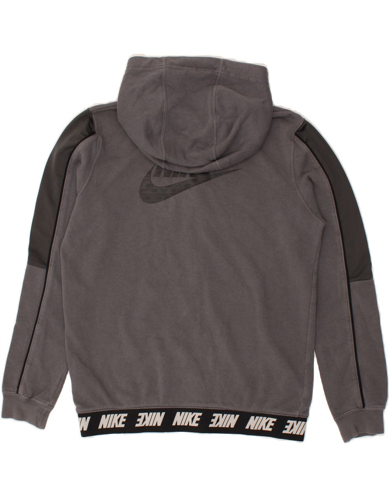 NIKE Boys Graphic Zip Hoodie Sweater 13-14 Years XL  Grey Cotton | Vintage Nike | Thrift | Second-Hand Nike | Used Clothing | Messina Hembry 