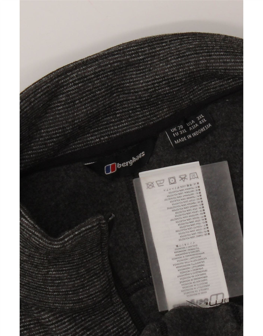 Berghaus Womens Tracksuit Top Jacket UK 20 2XL Grey Pinstripe Polyester