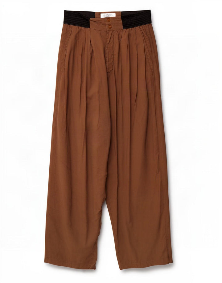 Colombus Womens Pegged Harem Trousers Large W32 L31 Brown Colourblock