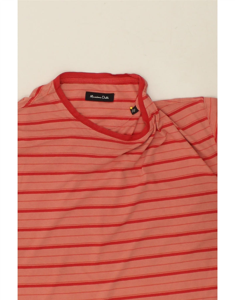 MASSIMO DUTTI Mens T-Shirt Top XL Red Striped Cotton | Vintage Massimo Dutti | Thrift | Second-Hand Massimo Dutti | Used Clothing | Messina Hembry 