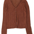 Zara Womens Cardigan Sweater UK 16 Large Brown Rayon