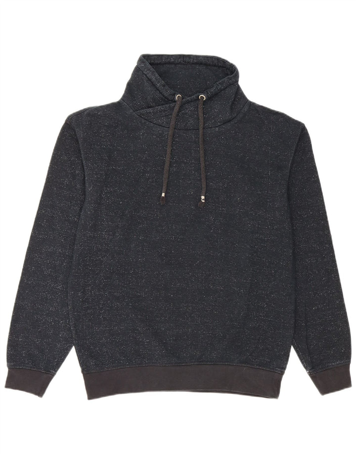 Zara Mens Sweatshirt Jumper Small Navy Blue Flecked Cotton