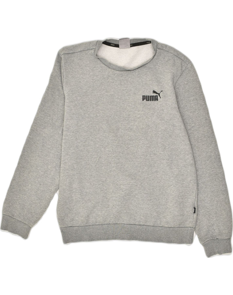 PUMA Mens Sweatshirt Jumper Small Grey Cotton | Vintage Puma | Thrift | Second-Hand Puma | Used Clothing | Messina Hembry 