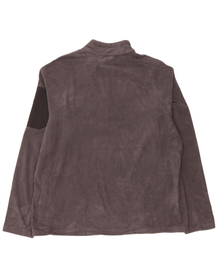 EDDIE BAUER Mens Zip Neck Fleece Jumper XL Grey Polyester