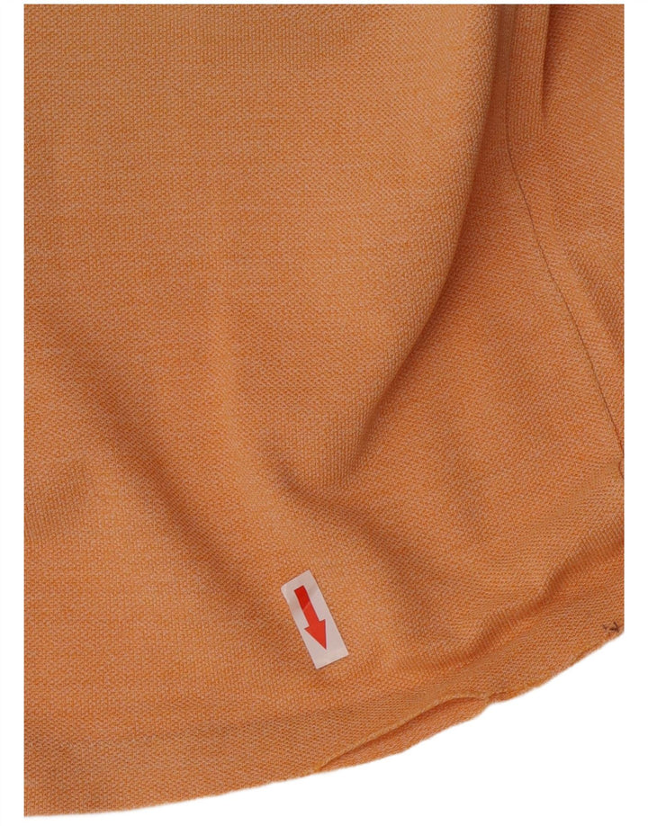 Lacoste Mens Polo Shirt Size 4 Medium Orange Colourblock Cotton
