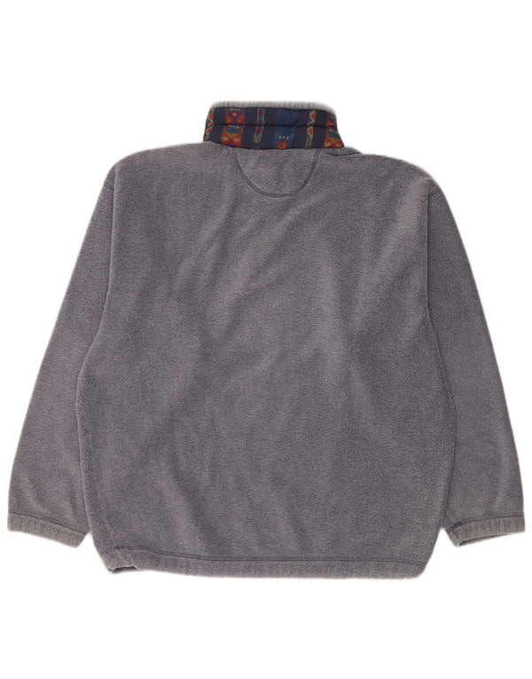 Johnny Lambs Mens Zip Neck Fleece Jumper Large Blue Fair Isle Polyester