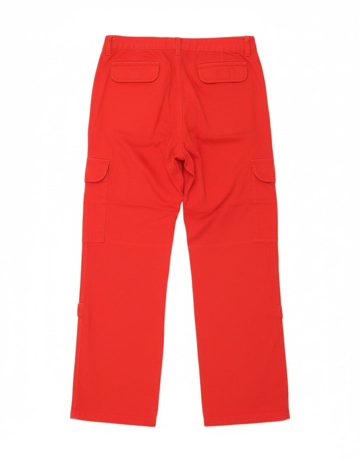 VINTAGE Womens Wide Leg Cargo Trousers W38 L33 Red Cotton Vintage Vintage and Second-Hand Vintage from Messina Hembry 