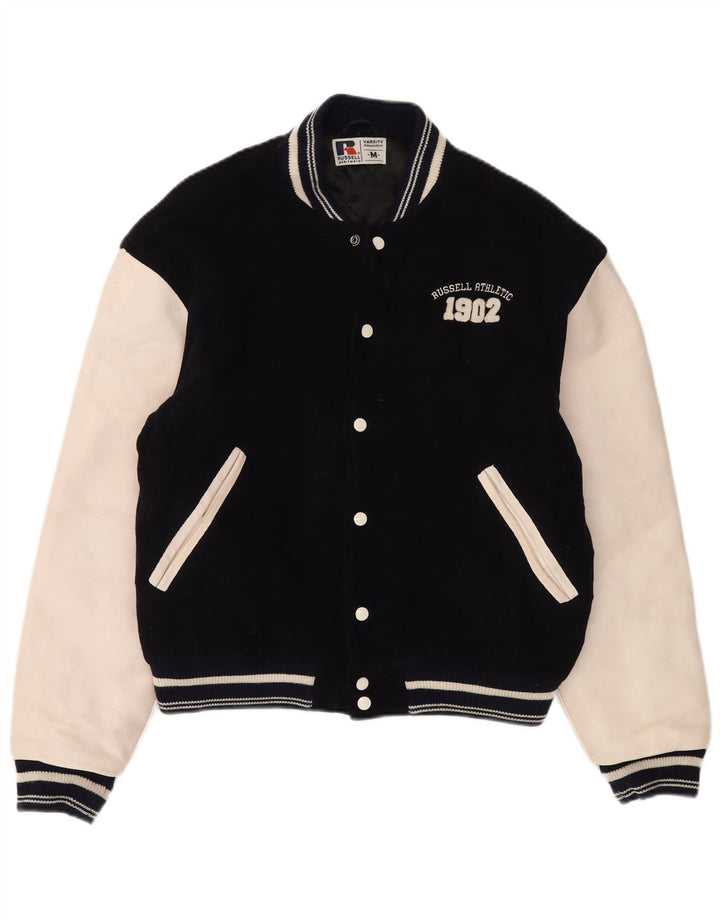 Russell Athletic Mens Varsity Jacket UK 38 Medium Navy Blue College