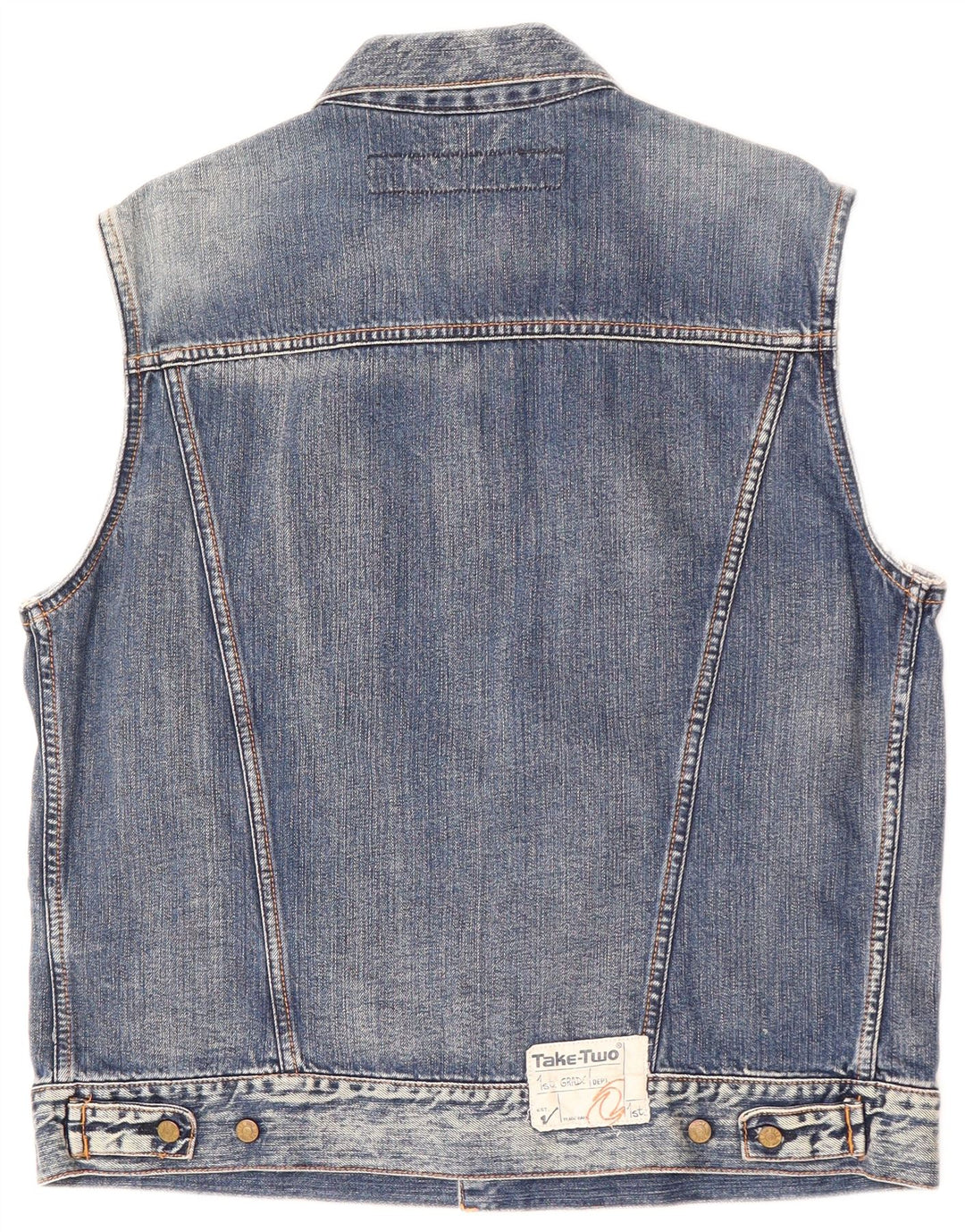 TAKE TWO Boys Denim Gilet 13-14 Years XL Blue Cotton