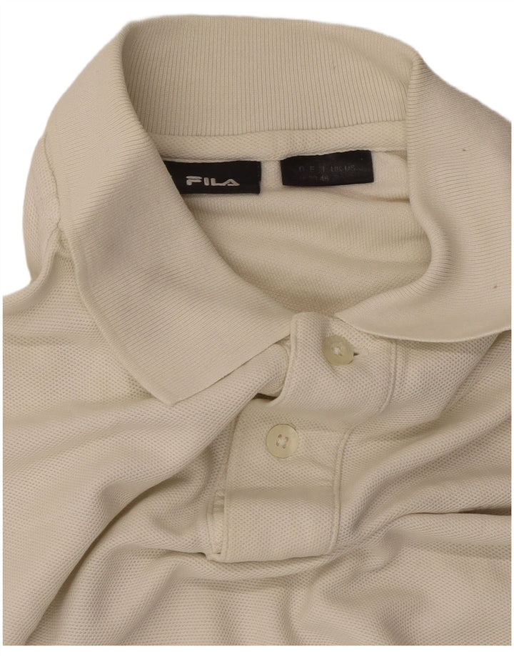 FILA Mens Polo Shirt Small Off White