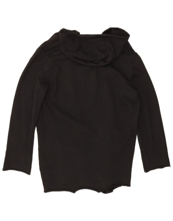 Zara Womens Oversized Hooded Open Cardigan Sweater UK 10 Small Black