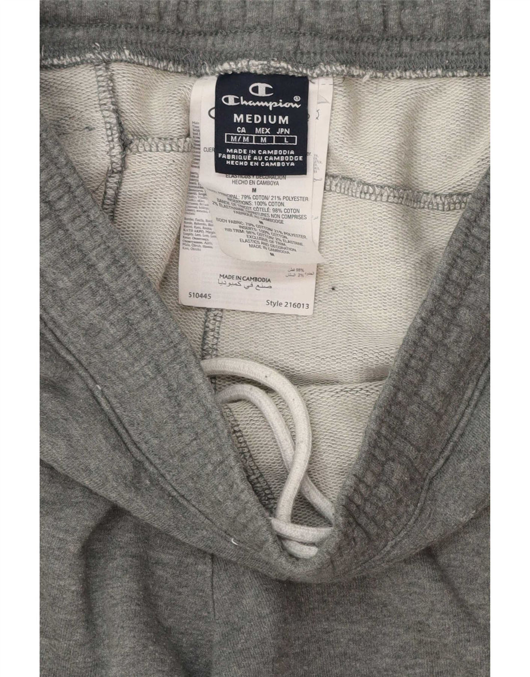 Champion Mens Tracksuit Trousers Joggers Medium Grey Cotton