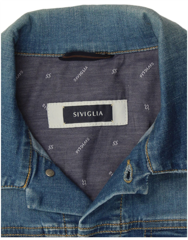 SIVIGLIA Mens Denim Gilet UK 38 Medium Blue