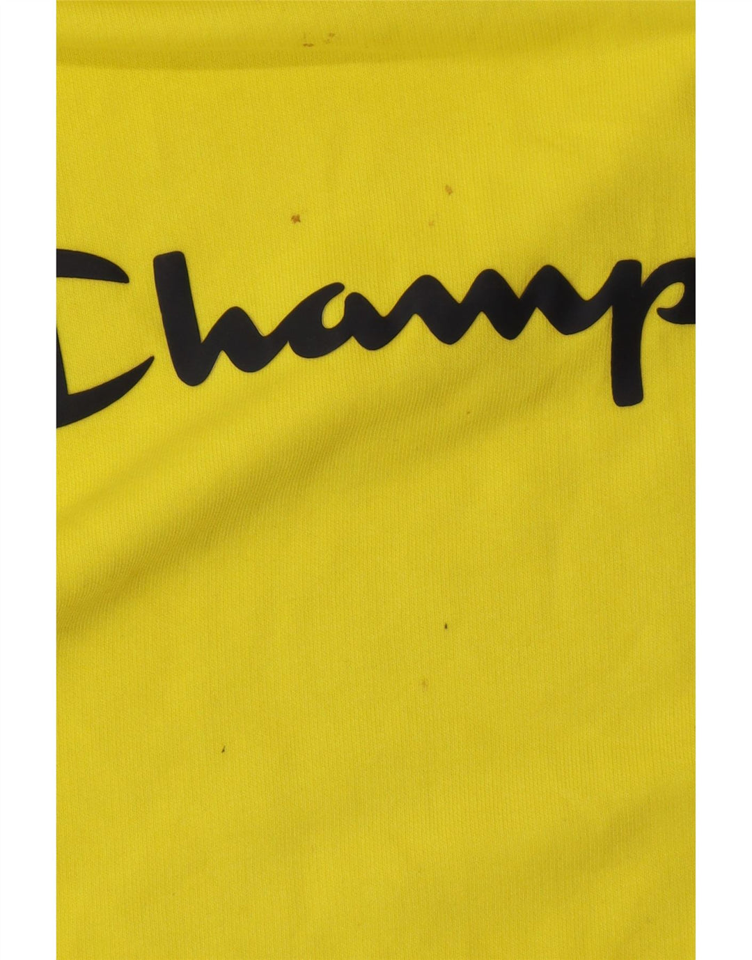 Champion Mens Graphic Hoodie Jumper Large Yellow Cotton