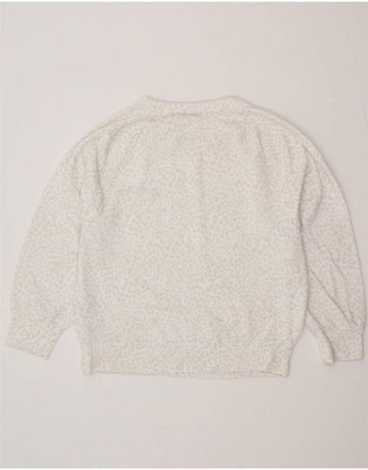 GAP Womens Sweatshirt Jumper UK 14 Medium White Animal Print Polyester Vintage Gap and Second-Hand Gap from Messina Hembry 