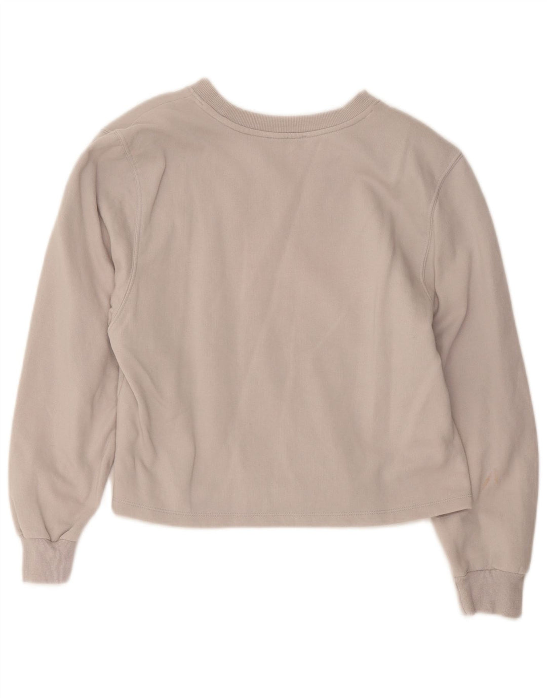 Zara Womens Crop Sweatshirt Jumper UK 14 Medium Grey Cotton