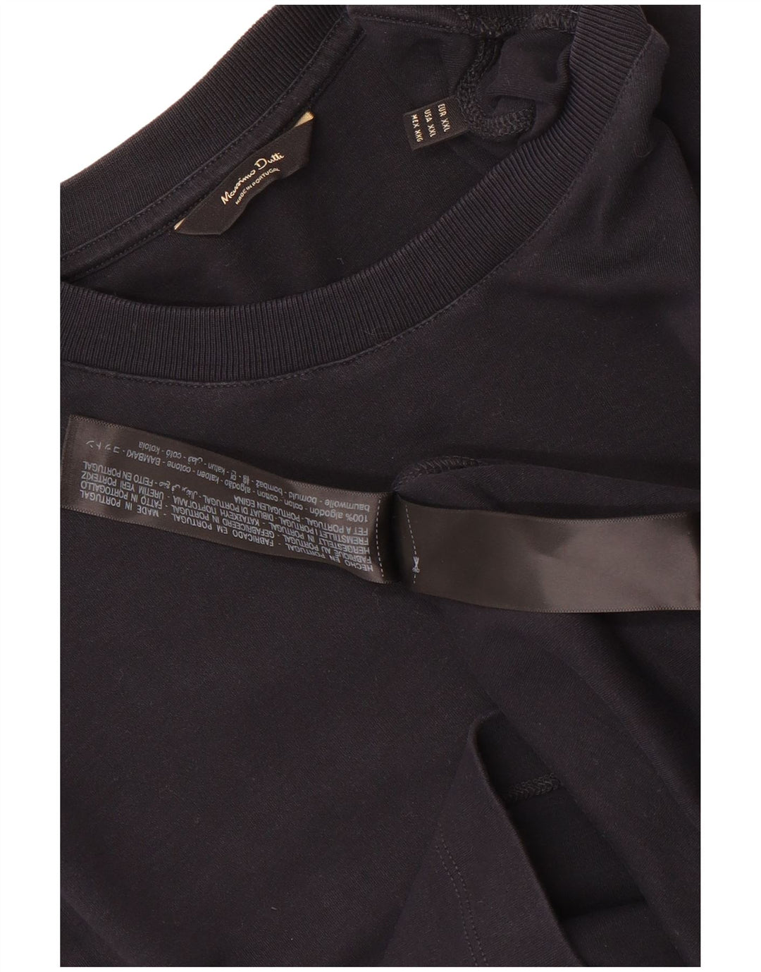 Massimo Dutti Mens T-Shirt Top 2XL Navy Blue Cotton