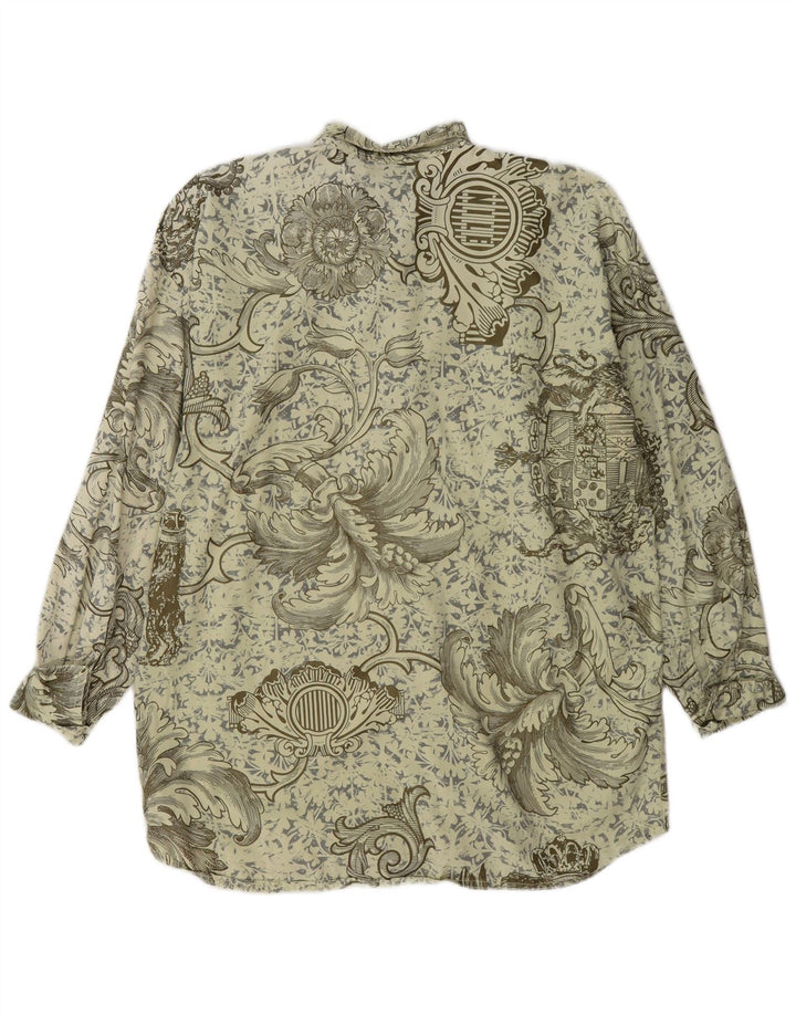 Vintage Mens Shirt Large Green Paisley Cotton