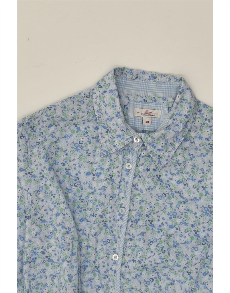 S.OLIVER Womens Shirt EU 40 Medium Blue Floral | Vintage S.Oliver | Thrift | Second-Hand S.Oliver | Used Clothing | Messina Hembry 