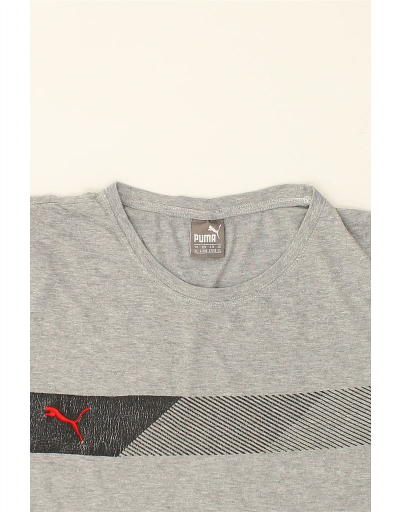 PUMA Mens T-Shirt Top XL Grey Cotton | Vintage Puma | Thrift | Second-Hand Puma | Used Clothing | Messina Hembry 
