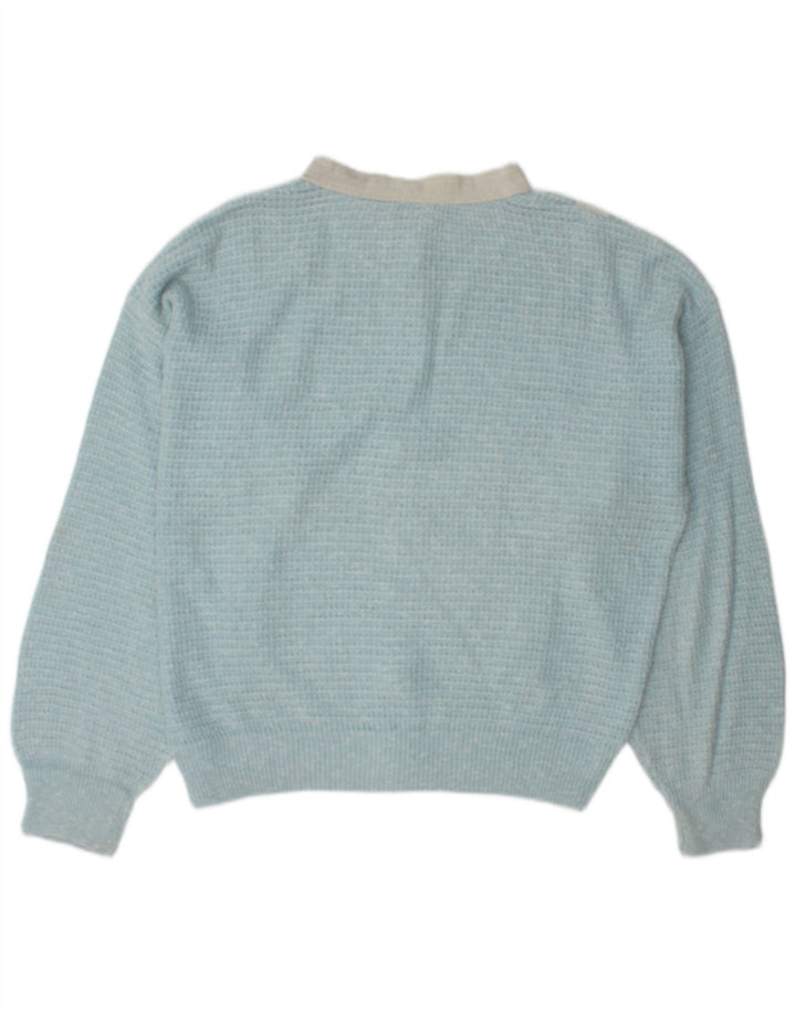 Maximilian Mens Full Zip Cardigan Sweater Large Blue Colourblock