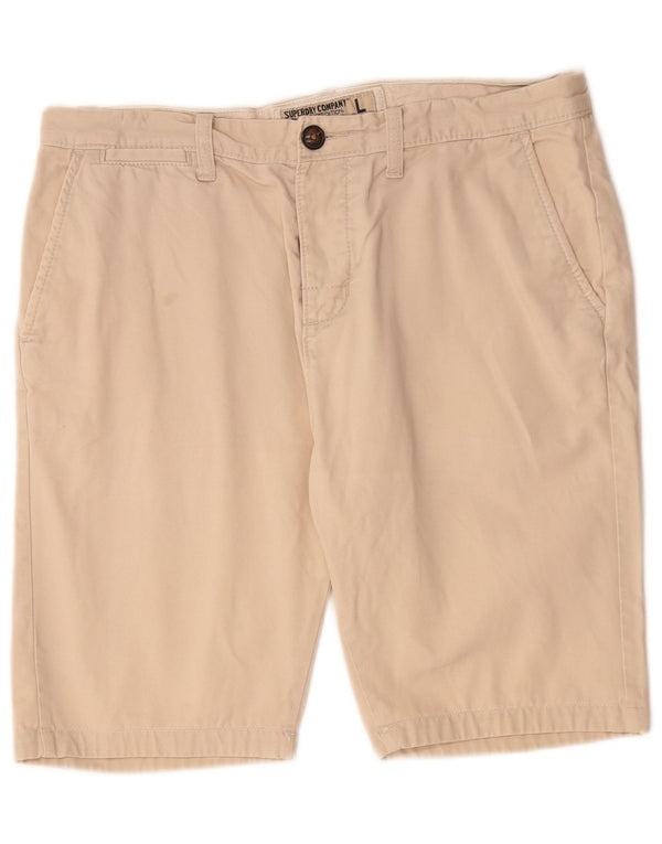 Superdry Mens Chino Shorts Large W34 Beige Cotton
