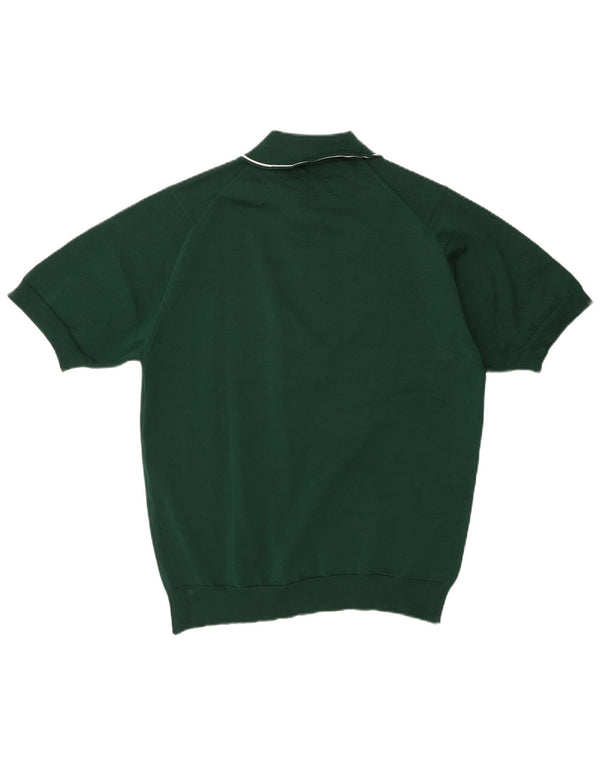 Vintage Mens Short Sleeve Polo Shirt Medium Green