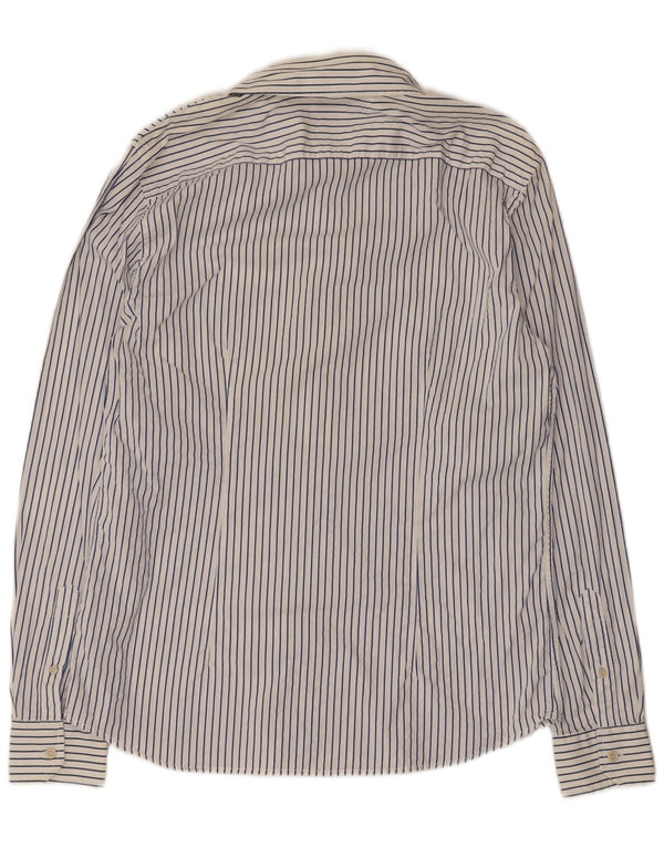 Gas Mens Shirt 2XL White Striped Cotton