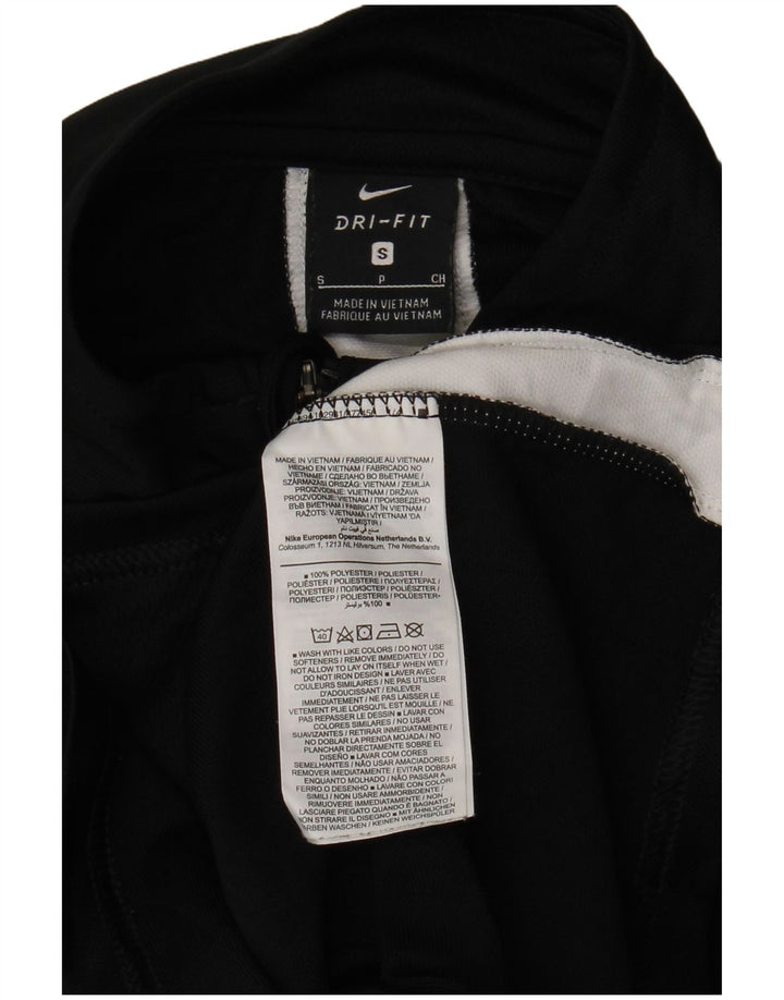 NIKE Mens Dri Fit Tracksuit Top Jacket Small Black Colourblock Polyester