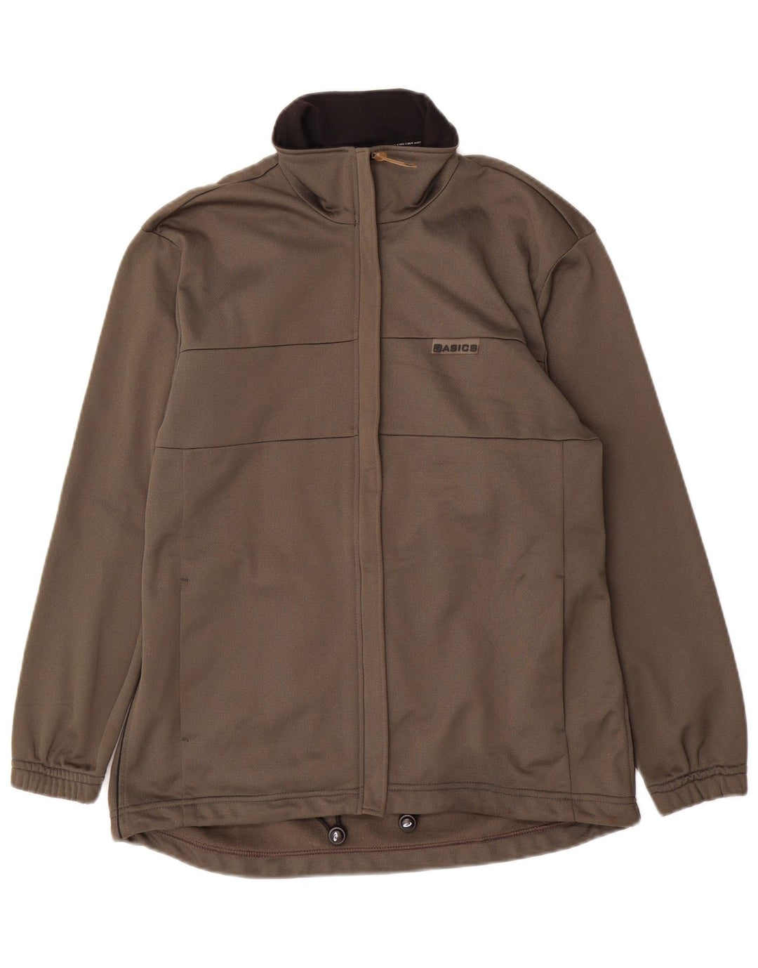 ASICS Womens Loose Fit Tracksuit Top Jacket UK 14 Medium Khaki