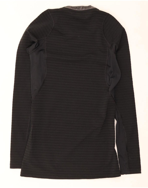 Nike Mens Dri Fit Top Long Sleeve Small Black Polyester