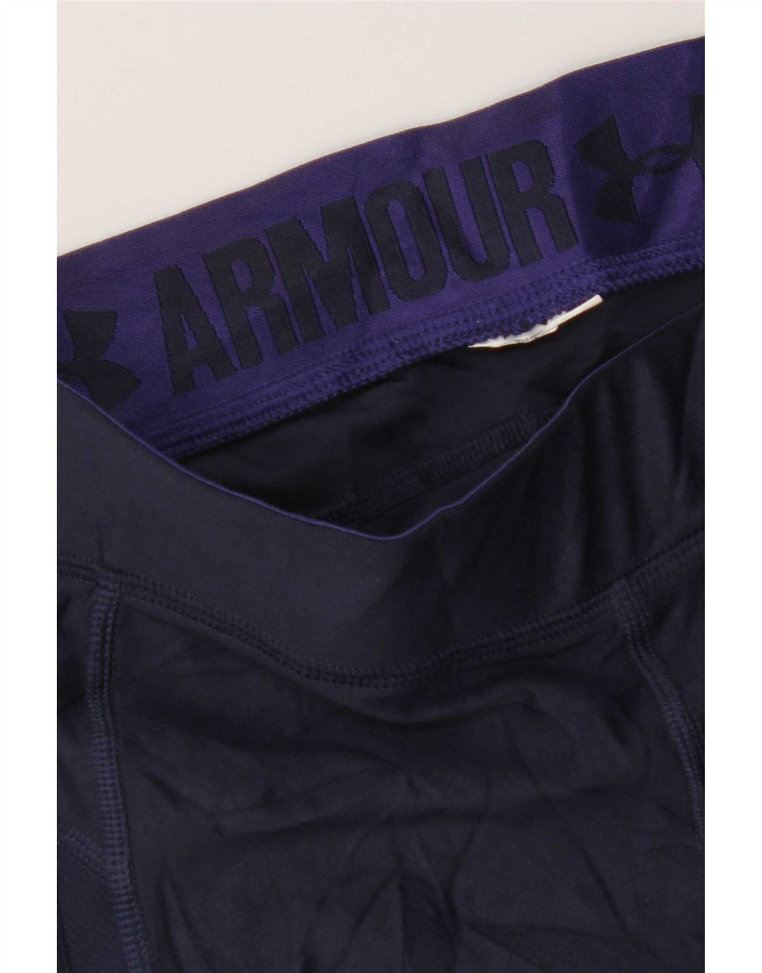 Under Armour Womens Crop Leggings UK 8 Small  Navy Blue Colourblock