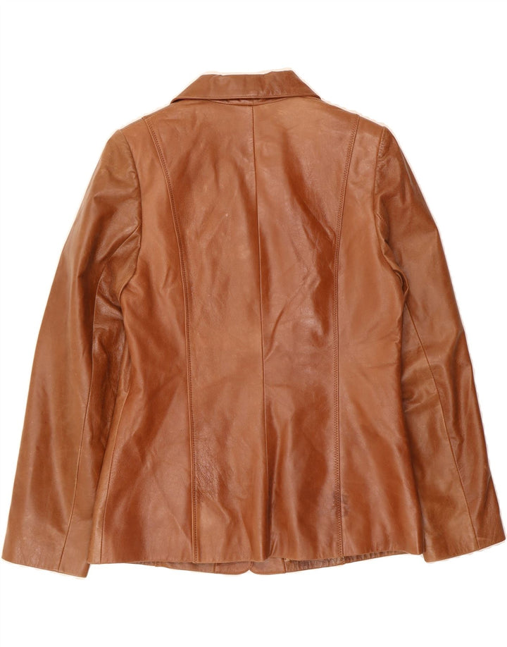 VINTAGE Womens Leather Jacket UK 18 XL Brown Leather Vintage Vintage and Second-Hand Vintage from Messina Hembry 