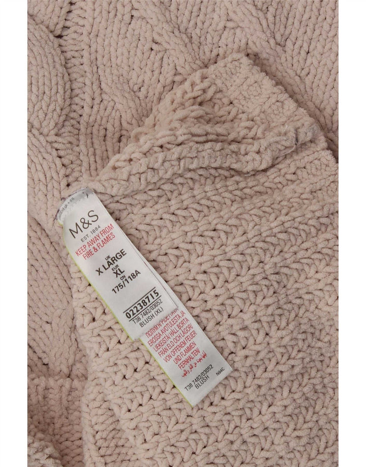 Marks & Spencer Womens Oversized Turtle Neck Jumper Sweater UK 18 XL Beige