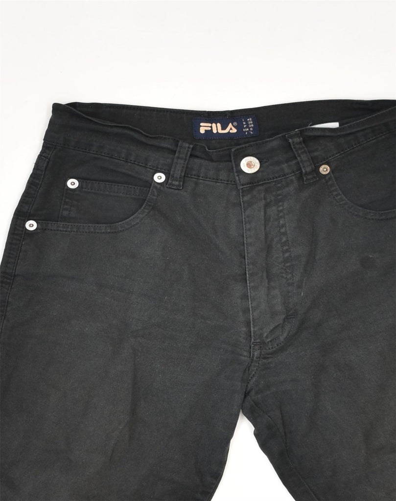 FILA Womens Capri Trousers IT 42 Medium W26 L19 Black Cotton | Vintage Fila | Thrift | Second-Hand Fila | Used Clothing | Messina Hembry 