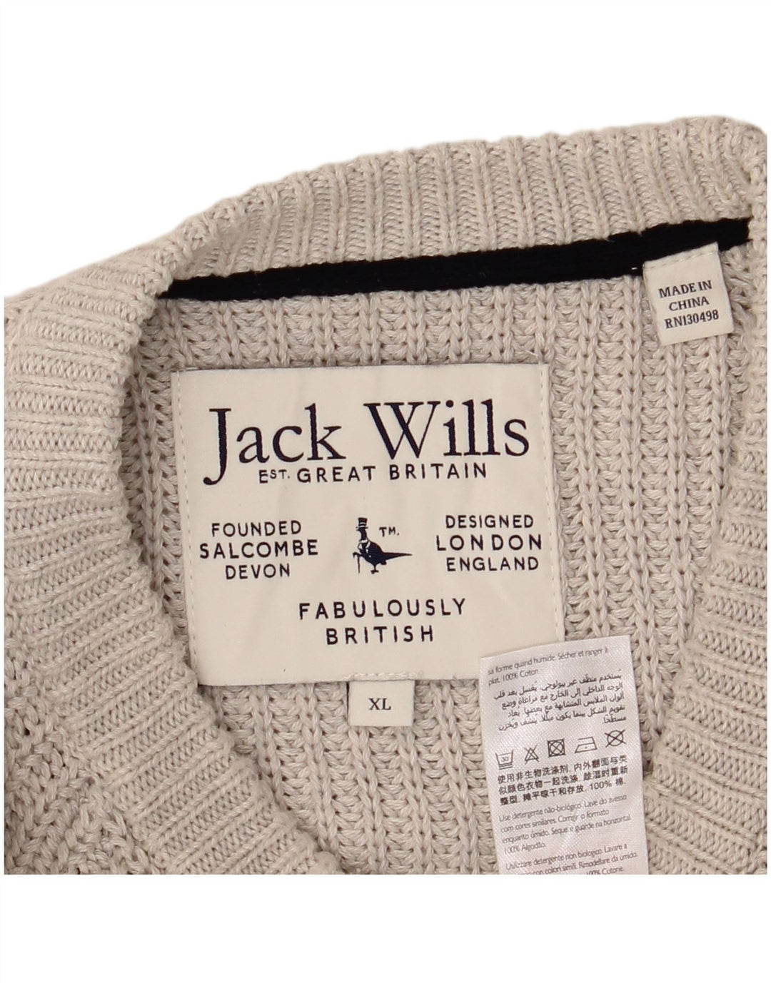 JACK WILLS Mens Boat Neck Jumper Sweater XL Grey Cotton