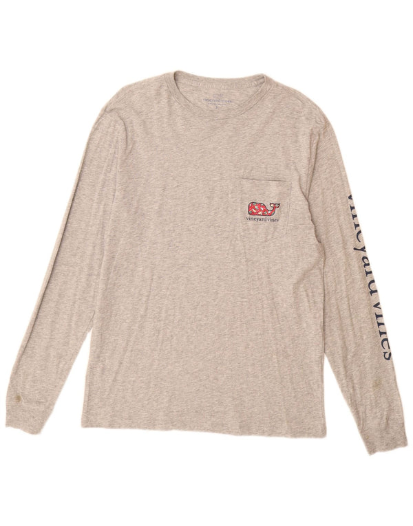 Vineyard Vines Mens Graphic Top Long Sleeve Small Grey Cotton