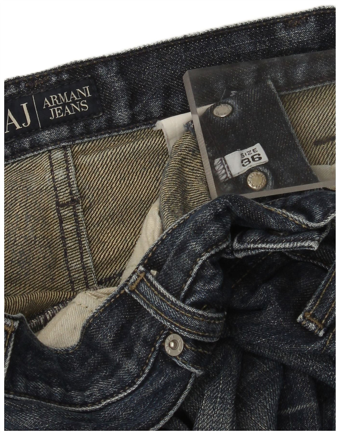 Armani Mens Straight Jeans W36 L33 Navy Blue