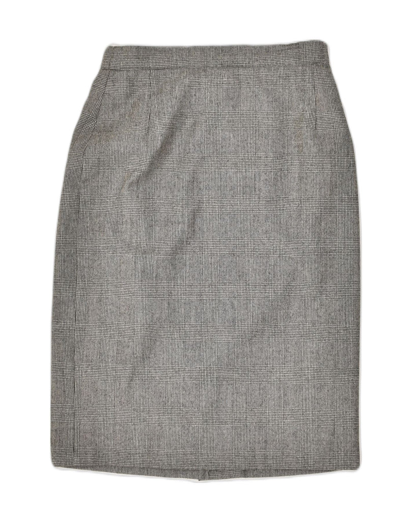 MAX MARA Womens 3 Button 2 Piece Skirt Set UK 12 Medium W28 Grey Polyester | Vintage Max Mara | Thrift | Second-Hand Max Mara | Used Clothing | Messina Hembry 