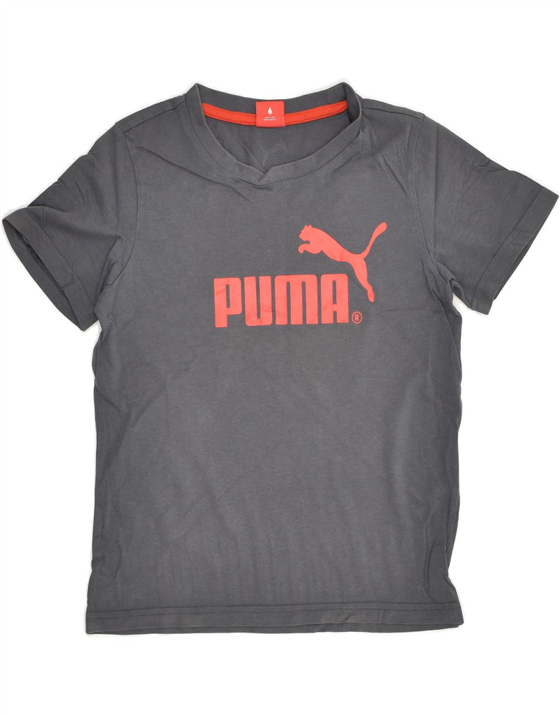 PUMA Boys Graphic T-Shirt Top 9-10 Years Grey | Vintage Puma | Thrift | Second-Hand Puma | Used Clothing | Messina Hembry 