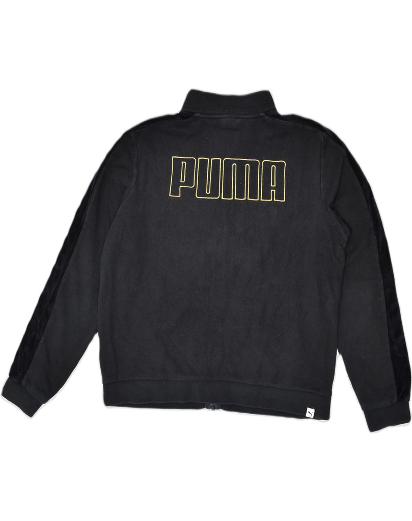 PUMA Womens Graphic Tracksuit Top Jacket UK 18 XL Black Cotton | Vintage Puma | Thrift | Second-Hand Puma | Used Clothing | Messina Hembry 