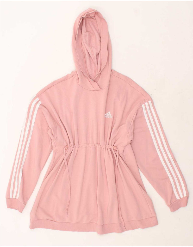 ADIDAS Womens Hoodie Jumper UK 12/14 Medium Pink Cotton Vintage Adidas and Second-Hand Adidas from Messina Hembry 