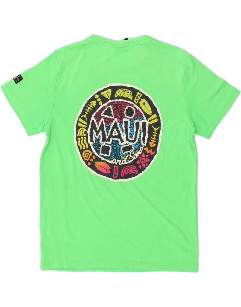 MAUI AND SONS Boys Graphic T-Shirt Top 9-10 Years Green Polyester Vintage Maui and Sons and Second-Hand Maui and Sons from Messina Hembry 