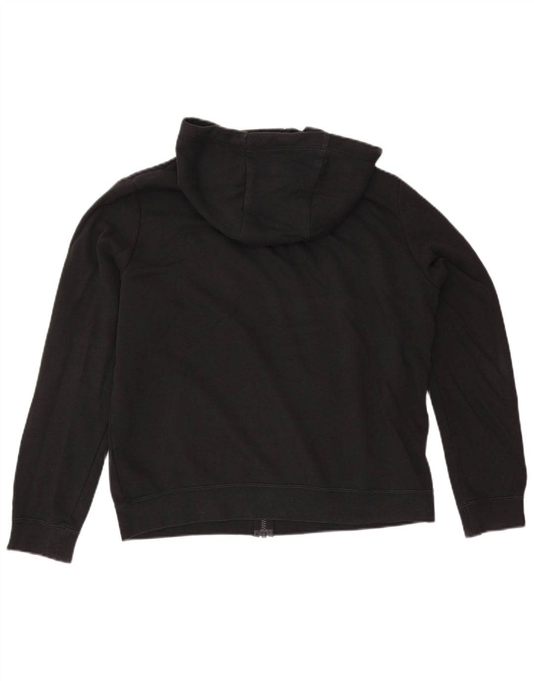 Nike Womens Zip Hoodie Sweater UK 14 Medium Black Cotton